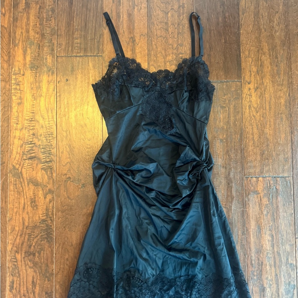 Elegant Black Lace Slip Dress from Japan